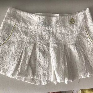 Miss Blumarine Designer Girls Perforated Skort Skirt Shorts Bermuda Sz6